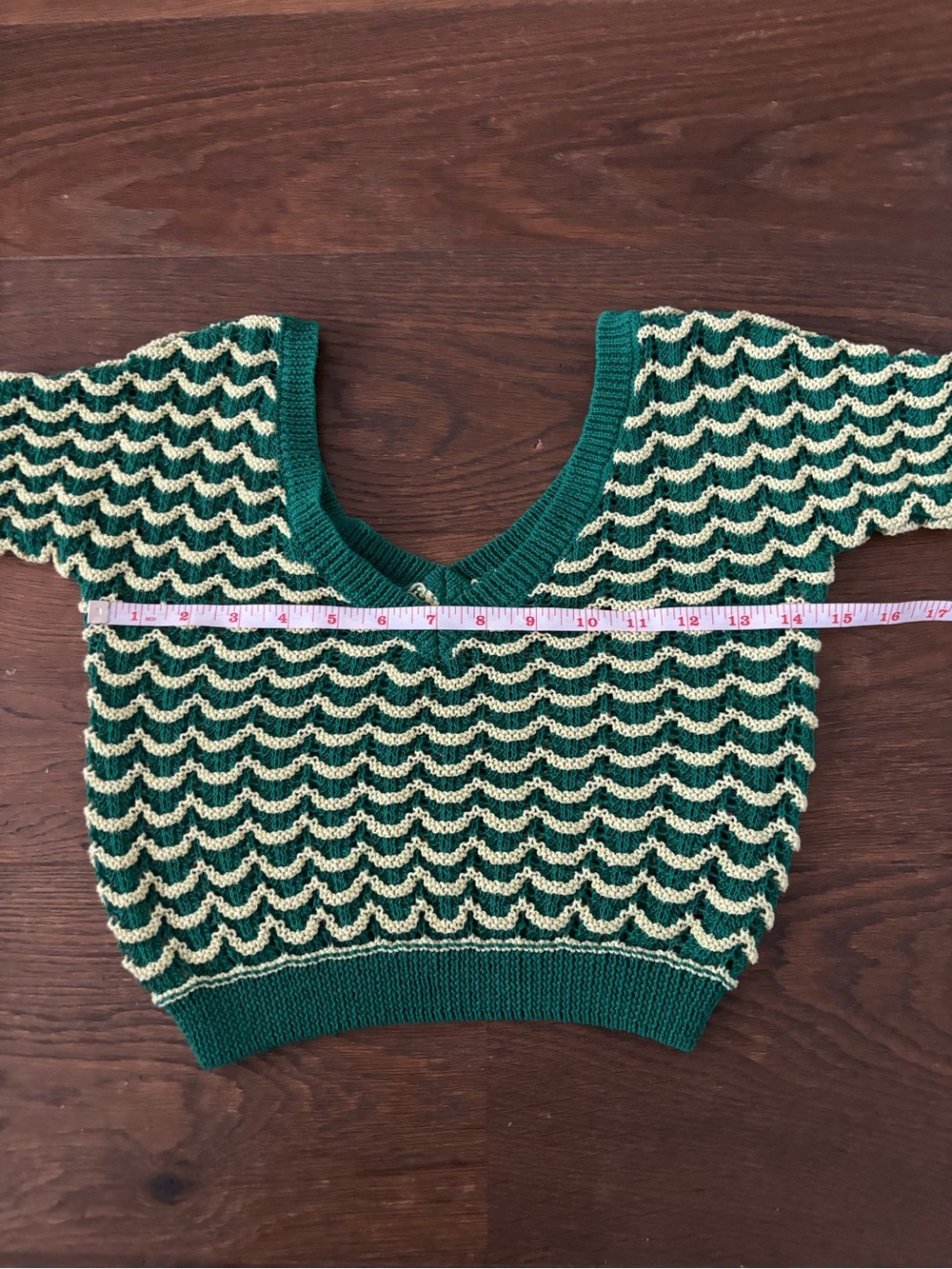 Zara Crochet Deep V-Neck Scallop Knit Crop Top - Picture 8 of 9